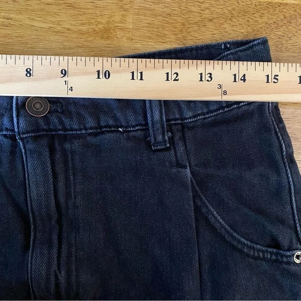We The Free Cosmico Flirt Jean Mini Skirt Womens Size 30 Pleated‎ Denim Raw Hem